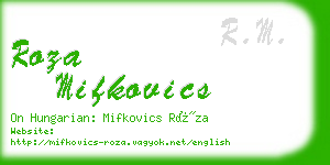 roza mifkovics business card